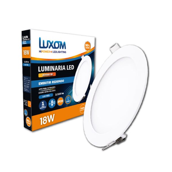 Plafon Led Redondo 18w de Embutir Fria