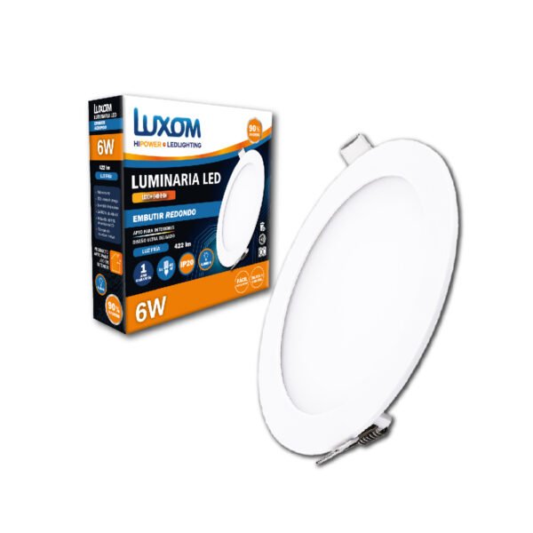 Plafon Led Redondo 6w de Embutir Fria