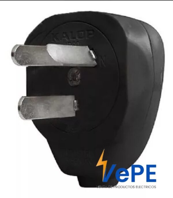 Ficha Macho 10Amp Kalop Negro