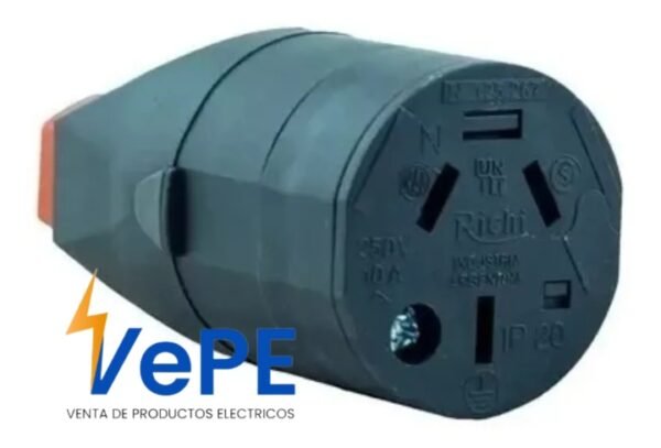 Ficha Hembra 10Amp Tipo Richi Negro