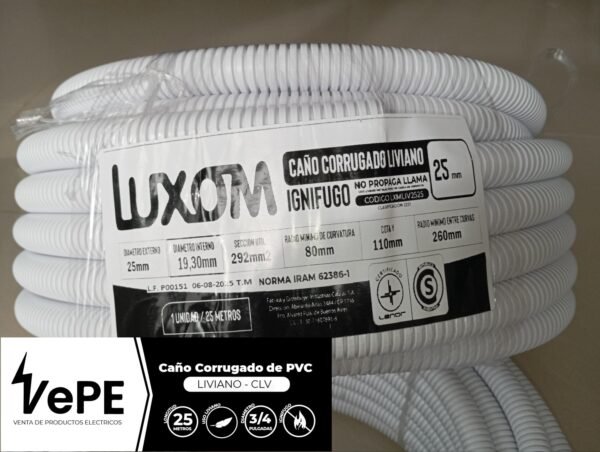 Corrugado ignífugo 1" x 25 Mts