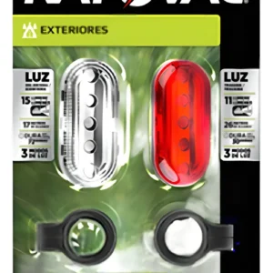 Linternas De Bicicletas Rayovac Delantera Trasera Combo Pack Color Negro(Pilas Incluidas)